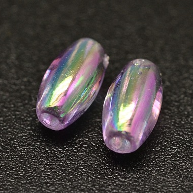 AB Color Plated Rice Electroplated Eco-Friendly Transparent Acrylic Beads(X-PACR-I002-20)-2