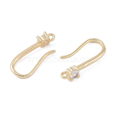 Brass Micro Pave Cubic Zirconia Earring Hooks(KK-U008-08G)-2