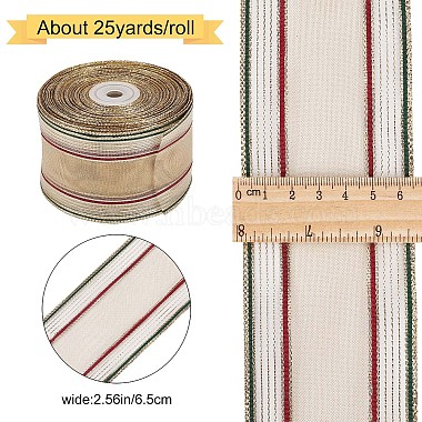 Polyester Stripe Pattern Ribbons(OCOR-WH0060-43)-2