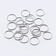 Rhodium Plated 925 Sterling Silver Round Rings(STER-F036-03P-0.8x4)-1