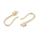 Brass Micro Pave Cubic Zirconia Earring Hooks(KK-U008-08G)-2