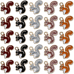 50Pcs 5 Colors Alloy Enamel Pendants, Squirrel Charm, Mixed Color, 16x18x1.5mm, Hole: 1.8mm, 10pcs/color(ENAM-SC0004-07)