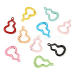 10Pcs Spray Painted Spring Gate Rings, Gourd, Mixed Color, 36.1x24x4.1mm, Hole: 2.8mm(FIND-TA0008-87)