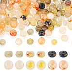 110Pcs 2 Bags 2 Styles Transparent Acrylic Beads, Round & Flat Round, Mixed Color, 7~7.5x4~7.5mm, Hole: 1.8~2mm, 1bag/style(OACR-TADJ0001-01A)