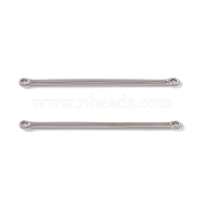 304 Stainless Steel Connector Charms, Bar Shape, Stainless Steel Color, 30x2.5x1.5mm, Hole: 1.4mm(STAS-G291-04A-P)