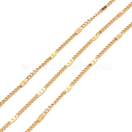 304 Stainless Steel Figaro Chain, with Spool, Soldered, Vacuum Plating, Real 18K Gold Plated, 2~5x1.5~2x0.2~0.3mm, 10.93 yards(10m)/roll(CHS-D033-04G)