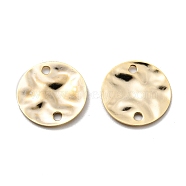 Brass Links Connectors, Long-Lasting Plated, Flat Round, Twist, Real 24K Gold Plated, 12x1mm, Hole: 1.4mm(KK-L205-08G-D)