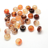 Natural Agate European Large Hole Beads, Rondelle, 13~14x7~8mm, Hole: 5mm(X-G-Q442-13)