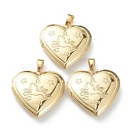 Brass Locket Pendants, Photo Frame Pendants for Necklaces, Long-Lasting Plated, Heart with Lion, Real 18K Gold Plated, 29x28.5x7mm, Hole: 5.5x4mm, 21x16mm Inner Diameter(KK-P199-19G)