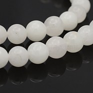 Natural Round White Jade Bead Strands, 12mm, Hole: 1mm, about 34pcs/strand, 15.7 inch(G-P070-01-12mm)