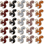 50Pcs 5 Colors Alloy Enamel Pendants, Squirrel Charm, Mixed Color, 16x18x1.5mm, Hole: 1.8mm, 10pcs/color(ENAM-SC0004-07)