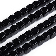 Natural Black Onyx Beads Strands, Dyed & Heated, Cube, Grade AA, 5x5x5mm, Hole: 0.7mm, about 75pcs/strand, 14.76 inch(37.5cm)(G-L553-05B)