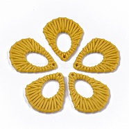 Acrylic Pendants, Imitation Woven Rattan Pattern, Kite, Gold, 41x34x4mm, Hole: 1.8mm(OACR-T010-11B)