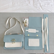 DIY Imitation Leather Flamingo Buckle Crossbody Lady Bag Making Kits, Handmade Shoulder Bags Sets for Beginners, Light Blue, Finish Product: 17x25x7cm(PW-WG40888-01)