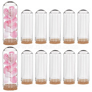 Glass Dome Cloche Cover, Bell Jar, with Cork Base, For Doll House Container, Dried Flower Display Decoration, Clear, 71.5x28mm, 10pcs/box(AJEW-CP0005-62C)
