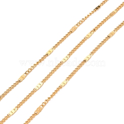 304 Stainless Steel Figaro Chain, with Spool, Soldered, Vacuum Plating, Real 18K Gold Plated, 2~5x1.5~2x0.2~0.3mm, 10.93 yards(10m)/roll(CHS-D033-04G)