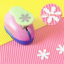 Plastic Paper Craft Hole Punches, Paper Puncher for DIY Paper Cutter Crafts & Scrapbooking, Random Color, Snowflake Pattern, 70x40x60mm(KICR-PW0001-12-39)