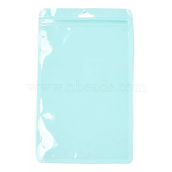 Macaron Color Plastic Yin-yang Zip Lock Bags, Resealable Bags, Self Seal Bags, Top Seal, Rectangle, Pale Turquoise, 21.1x12.9x0.15cm, Unilateral Thickness: 2 Mil(0.05mm)(OPP-N001-01A-07)