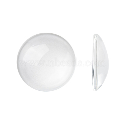 Transparent Glass Cabochons, Clear Dome Cabochon for Cameo Photo Pendant Jewelry Making, Clear, 19.5~20x5.5mm(GGLA-R026-20mm)