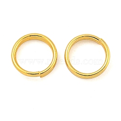 Brass Split Rings, Double Loops Jump Rings, Real 18K Gold Plated, 7x2mm, Inner Diameter: 6mm, Single Wire: 0.7mm, 144pcs/20g(KK-N254-36G)