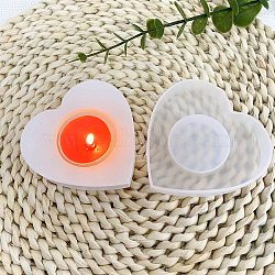 DIY Silicone for Candle Making, White, Heart, 8.3x8.35x1.65cm, Inner Diameter: 4.05cm(SIL-U003-01C)