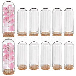 Glass Dome Cloche Cover, Bell Jar, with Cork Base, For Doll House Container, Dried Flower Display Decoration, Clear, 71.5x28mm, 10pcs/box(AJEW-CP0005-62C)