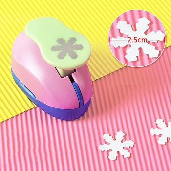 Plastic Paper Craft Hole Punches, Paper Puncher for DIY Paper Cutter Crafts & Scrapbooking, Random Color, Snowflake Pattern, 70x40x60mm