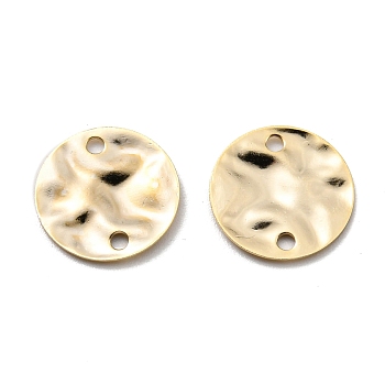 Brass Links Connectors, Long-Lasting Plated, Flat Round, Twist, Real 24K Gold Plated, 12x1mm, Hole: 1.4mm