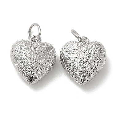 Platinum Heart Brass Charms