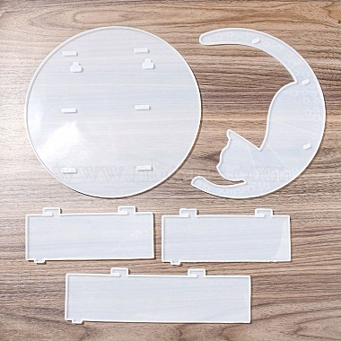 Kit de moules en silicone pour étagère flottante en forme de lune(DIY-G093-02D)-2