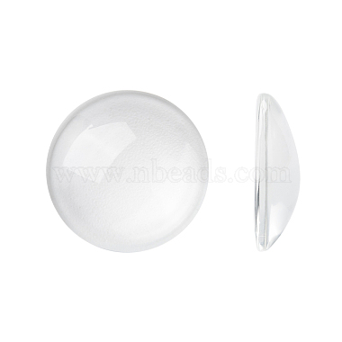 20mm Clear Flat Round Glass Cabochons