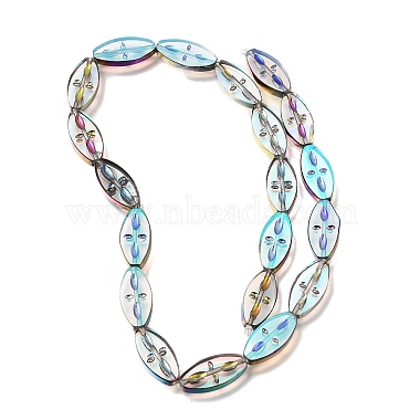 galvanisierte transparente Glasperlenstr&auml;nge(GL-CBA98F0-08F)-3