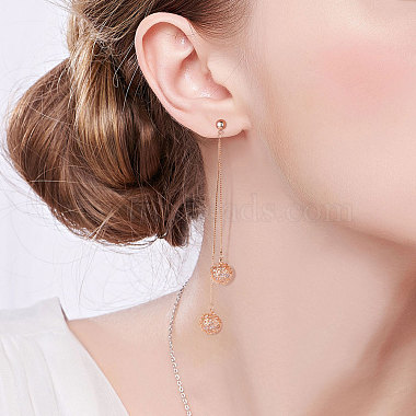 Boucles d'oreilles pendantes en laiton avec zircons cubiques Shegrace(JE747A)-4
