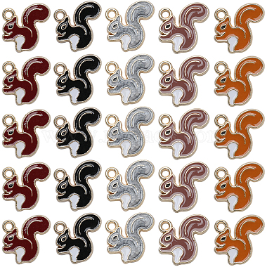 Golden Mixed Color Other Animal Alloy+Enamel Pendants