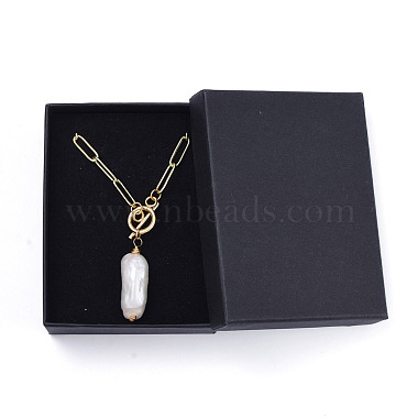 Natural Baroque Pearl Keshi Pearl Pendant Necklaces(NJEW-JN02814)-4