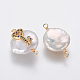 Conectores de eslabones de perlas naturales(PEAR-L027-12)-3