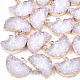 Electroplate Druzy Resin Semi Circle Pendants(X-RESI-S366-04F)-1