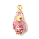 2Pcs Electroplated Natural Quartz Crystal Dyed Copper Wire Wrapped Pendants(PALLOY-JF03170-01)-3