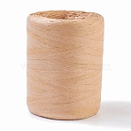 Natural Raffia Ribbon, Paper Twine for Craft Weaving, Bouquets Decoration, BurlyWood, 15~40mm, about 109.36 yards(100m)/roll(X-OCOR-WH0031-E01)