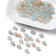 Baking Painted Imitation Jade Glass Round Bead Strands, Two Tone, Pale Turquoise, 7.5~8mm, Hole: 1mm, about 109~111pcs/strand, 30.94~31.26 inch(78.6~79.4cm)(DGLA-YW0001-19F)