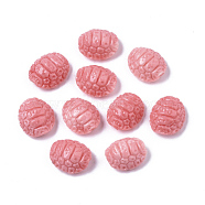 Carved Synthetic Coral Beads, Turtle Shell Shape, Dyed, Hot Pink, 12.5x10.5x7mm, Hole: 1.4mm(CORA-R019-033)