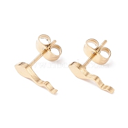 Tadpole Shape 304 Stainless Steel Stud Earrings for Women, Golden, 11.5x3mm, Pin: 0.7mm(EJEW-Z017-08G)