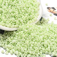 Baking Paint Glass Seed Beads, Cylinder, Mint Cream, 2.5x2mm, Hole: 1.4mm, about 45359pcs/pound(SEED-S042-05A-19)