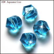 Imitation Austrian Crystal Beads, Grade AAA, Faceted, Polygon, Deep Sky Blue, 6mm, Hole: 0.7~0.9mm(SWAR-F085-6mm-10)