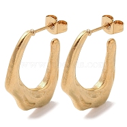 Oval 201 Stainless Steel Half Hoop Earrings for Women, with 304 Stainless Steel Pin, Golden, 25x3mm(EJEW-G385-33G)