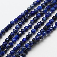 Natural Lapis Lazuli Bead Strands, Faceted Round, 3mm, Hole: 0.8mm, about 112pcs/strand, 15 inch(X-G-A129-3mm-22)