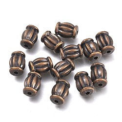 CCB Plastic Beads, Corrugated Beads, Column, Antique Bronze, 12x9mm, Hole: 2mm(CCB-G006-190AB)