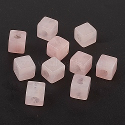 Natural Rose Quartz European Beads, Large Hole Beads, Cube, 10x10x10mm, Hole: 4.5~5mm(X-G-F580-B01)