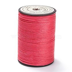 Round Waxed Polyester Thread String, Micro Macrame Cord, Twisted Cord, for Leather Sewing Stitching, Cerise, 0.65mm, about 87.48 yards(80m)/roll(YC-D004-02D-048)