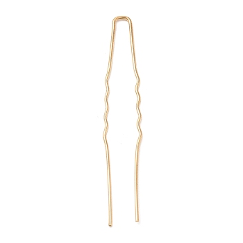 Hair Accessories Iron Hair Forks Findings, Golden, 63~63.5x6~11x1mm